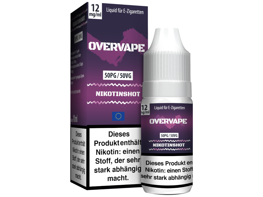 Overvape - 10 ml Nikotin Shot 50PG/50VG 12 mg/ml
